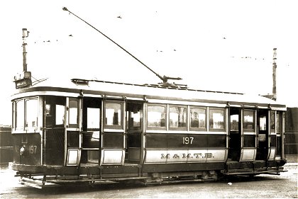 M&MTB Q class no 197. Photograph from the Melbourne Tram Museum collection.