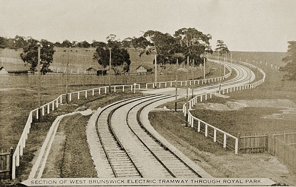 Newly constructed permanent way for the West Brunswick tramway. Photograph Ron Scholten collection