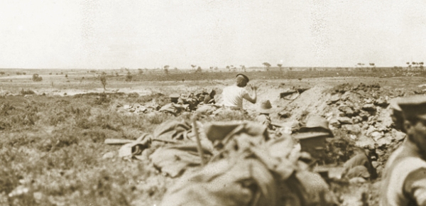 Trench at Cape Helles, 9 May 1915. Photograph courtesy Australian War Memorial.