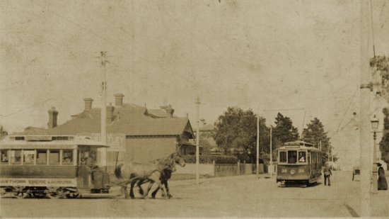 Glenferrie & Riversdale Roads in 1913-14. From the collection of Richard Adderson.