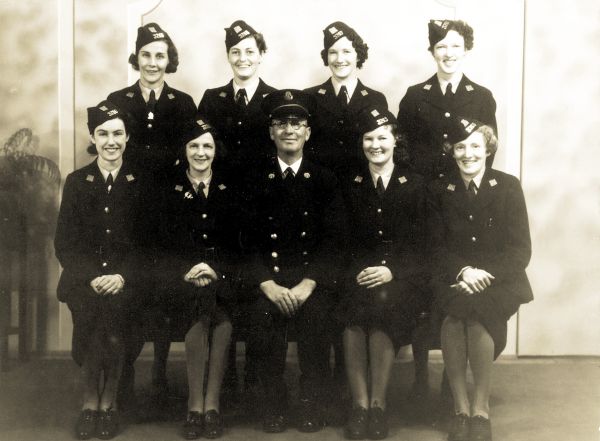1941 photograph of the first class of M&MTB conductresses. Photograph courtesy State Library Victoria