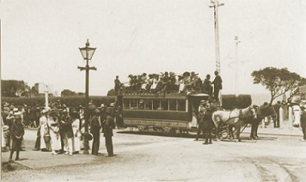 Beaumaris horse tram, c1900-1910. Photograph from the Melbourne Tram Museum collection