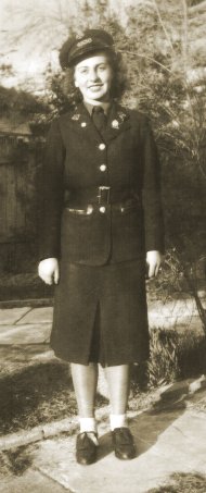 Mrs H.F. Scott in M&MTB conductress' uniform (1942). Photograph courtesy Mrs D.C. Jones.