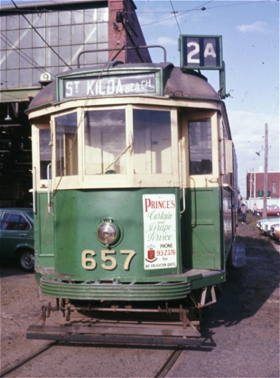 Undated photograph of W3 class tram no 657. Image from the collection of the Melbourne Tram Museum.