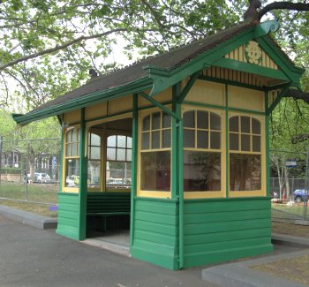 Former MTB tram shelter at the corner of Macarthur Street and St Andrew's Place. Photograph courtesy Noelle Jones