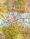Detail of 1908 Melbourne Tramways Map